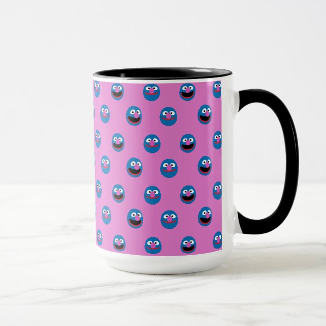 Caneca Padrão de rosto Grover rosa (Direita)