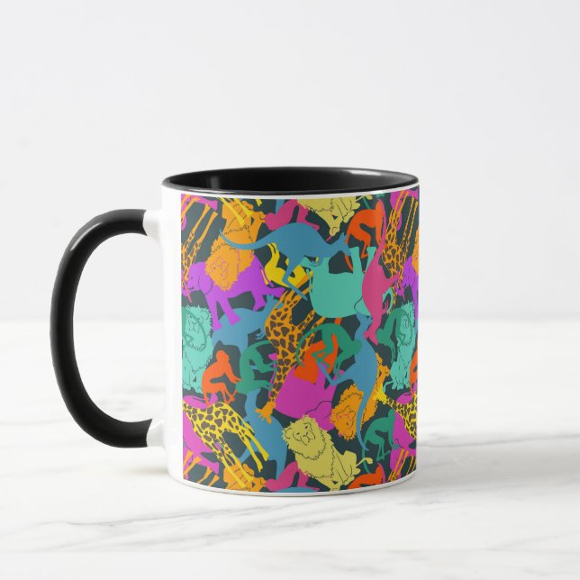 Caneca Padrão de Silhouettes Animal (Esquerda)