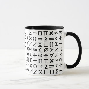 Caneca Padrão de Sinais e Símbolos Matemáticos