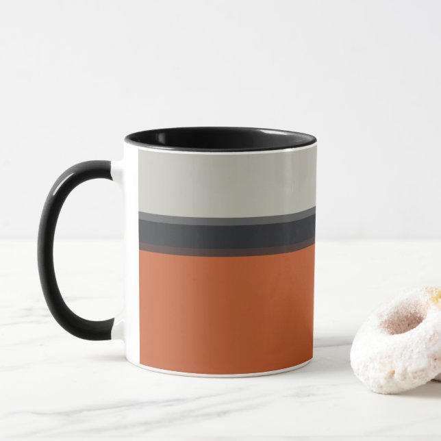 Caneca Padrão de Strike de Cinzas Vermelhas Laranja Moder (Com Donut)