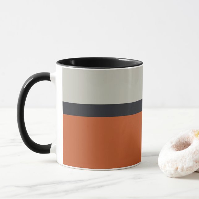Caneca Padrão de Strike de Cinzas Vermelhas Laranja Moder (Com Donut)