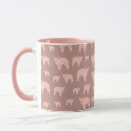 Caneca Padrão de Suíno Cor-de-Rosa Bonita