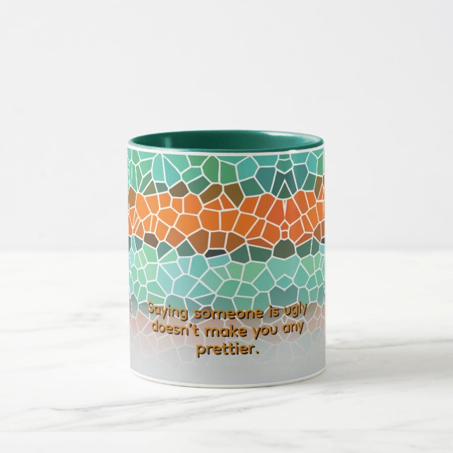 Caneca Padrão de Triângulo Colorido Único & Citações (Centro)