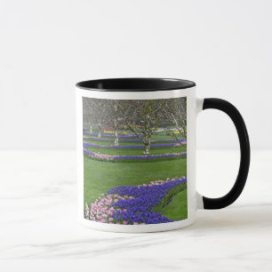 Caneca Padrão de tulipas e flores de jacinto de uva, 4