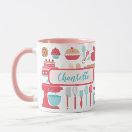 Caneca Padrão de utensílios de cozinha para panificação d