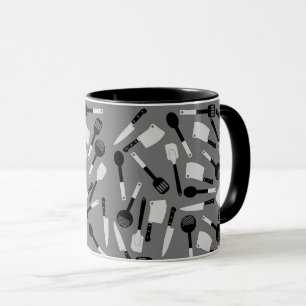 Caneca Padrão de Utensílios de cozinhar