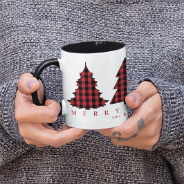 Caneca Padrão de Verificação de Búfalos de Feriado de Nat