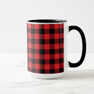 Caneca Padrão de Verificação do Flannel Buffalo Vermelho