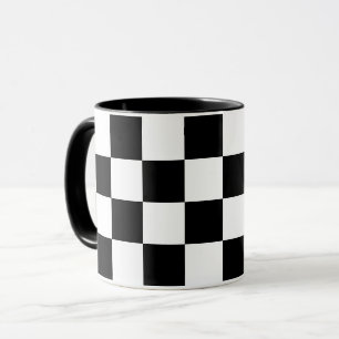 Caneca Padrão de Verificação Preto e Branco