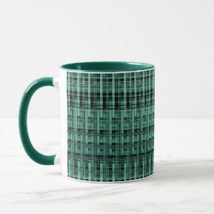 Caneca Padrão de xadrez com verificação do abstrato retro