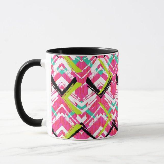 Caneca Padrão de Zig. Rosa, Desenhado à Mão (Esquerda)