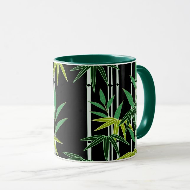 Caneca Padrão Decorativo De Bambu (Frente Esquerda)