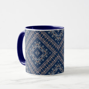 Caneca padrão decorativo marroquino abstrato antigo