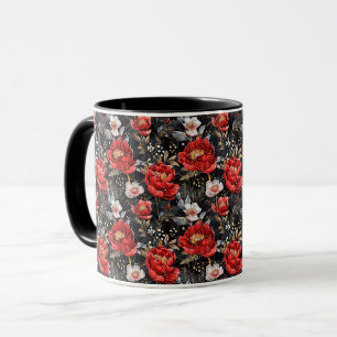 Caneca Padrão detalhado esboçado a aquarela de encantador