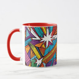 Caneca Padrão digital abstrato geométrico 25 - Mug de caf