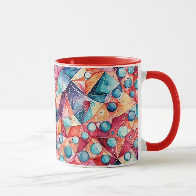 Caneca Padrão digital abstrato geométrico 29 - Mug de caf (Direita)