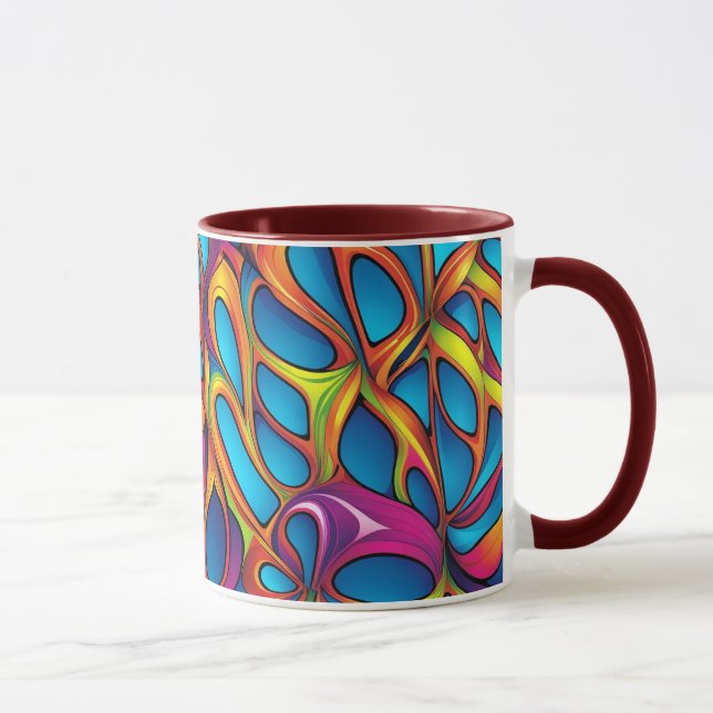 Caneca Padrão digital abstrato geométrico 35 - Coffee Mug (Direita)