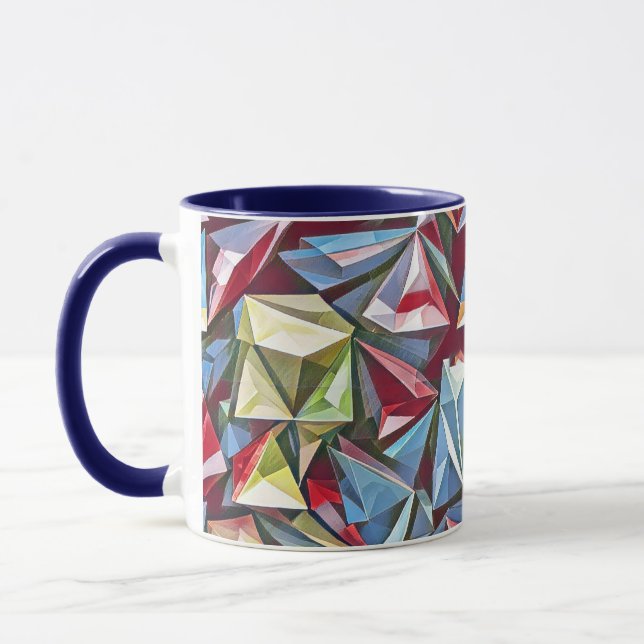 Caneca Padrão digital geométrico de abstrato moderno 44 (Esquerda)