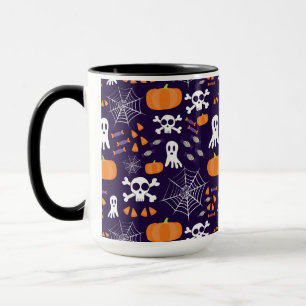 Caneca Padrão Divertido de Halloween