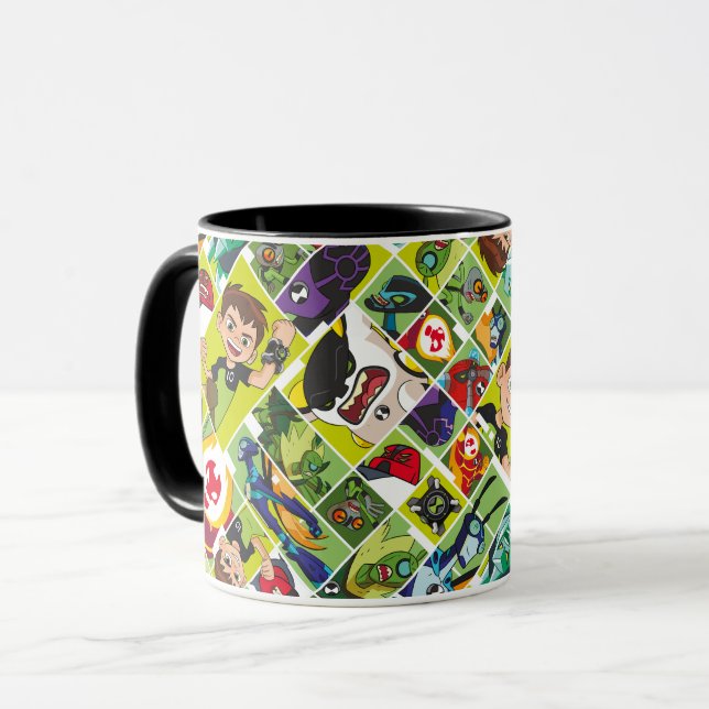 Caneca Padrão do Azulejo Ben 10 (Frente Esquerda)