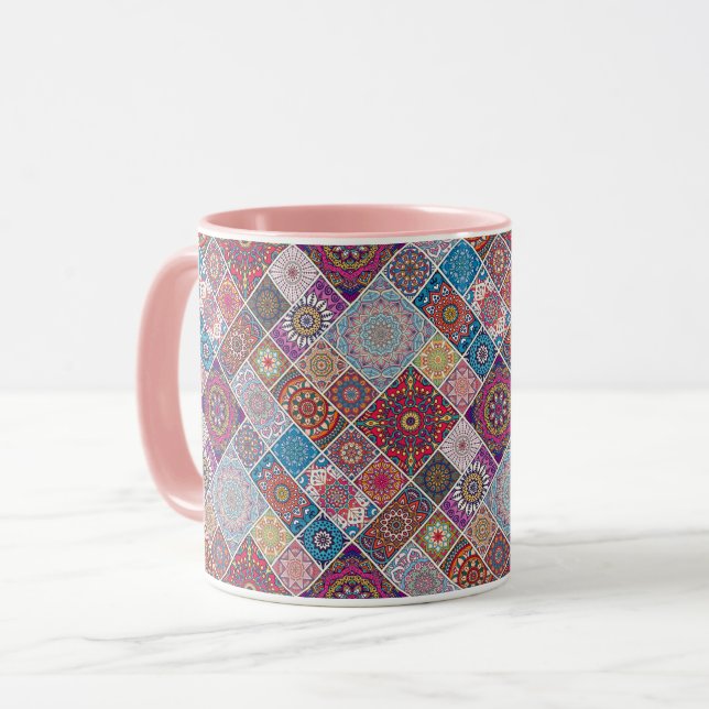 Caneca Padrão do Azulejo Mandala (Frente Esquerda)