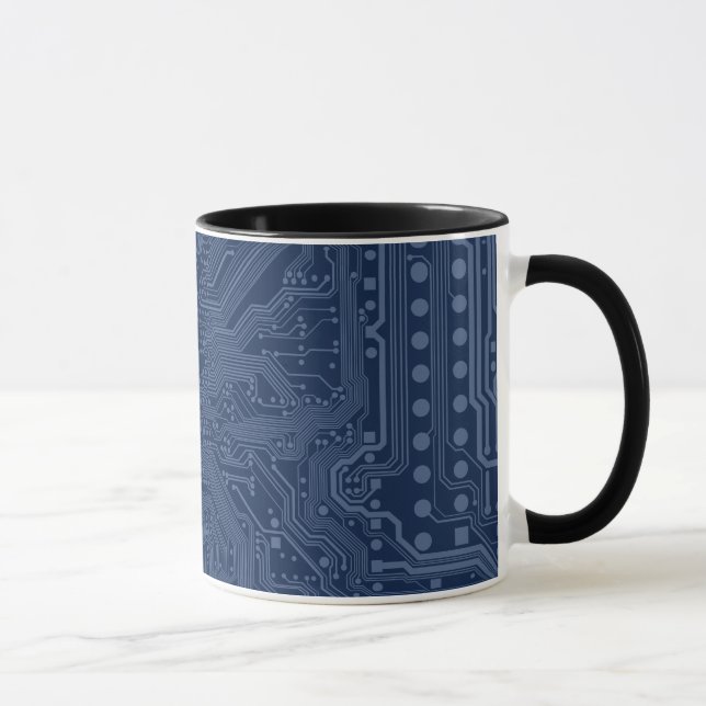 Caneca Padrão do circuito da placa-mãe do Geek azul (Direita)