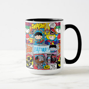 Caneca Padrão do Livro da Liga da Justiça de Chibi