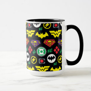 Caneca Padrão do logotipo da Liga da Justiça Chibi