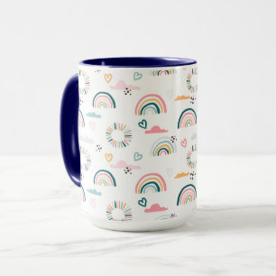 Caneca Padrão do Rainbows e Corações