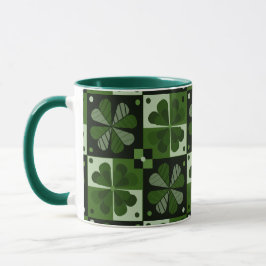 Caneca Padrão do Shamrock Checkerboard