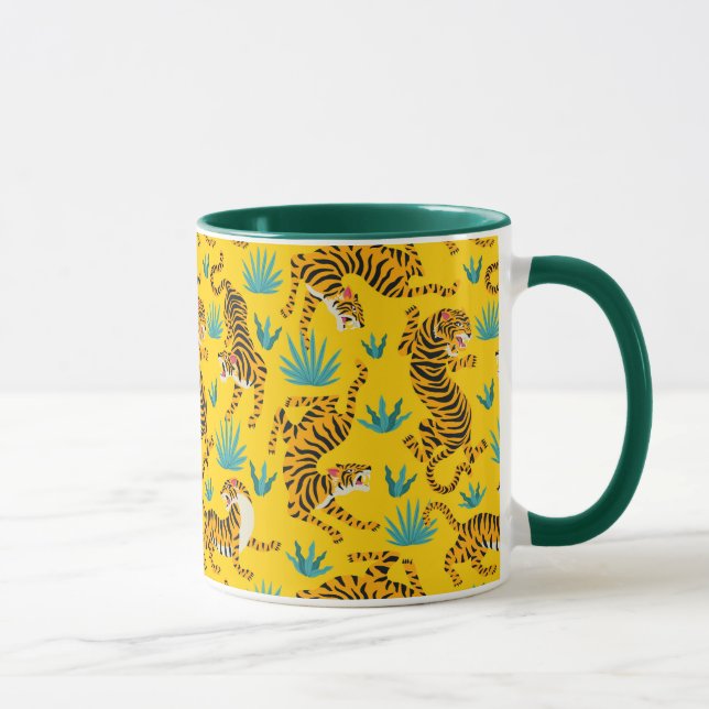 Caneca Padrão Dourado de Tigre Asiático (Direita)