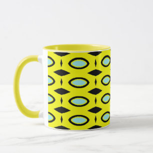 Caneca Padrão em amarelo, azul e preto