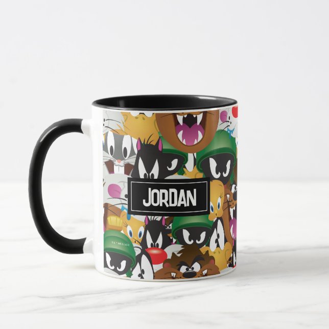 Caneca PADRÃO Emoji LOONEY TUNES™ | Adicione seu nome (Esquerda)