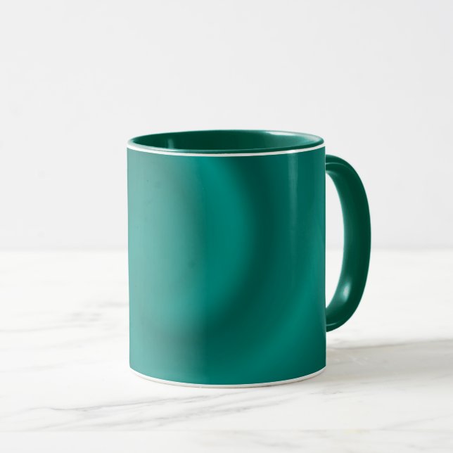 Caneca Padrão espiral verde e turquesa. (Frente Esquerda)