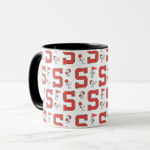 Caneca Padrão Esportivo da Varsity Snoopy