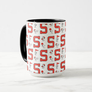 Caneca Padrão Esportivo da Varsity Snoopy