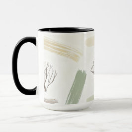 Caneca Padrão Estético de Inverno Minimalista Aconchegant