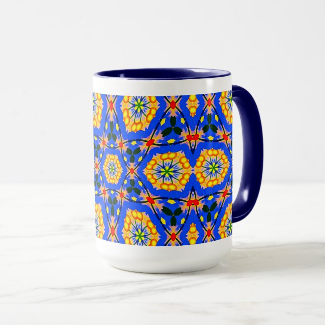 Caneca Padrão estético floral (Frente Esquerda)