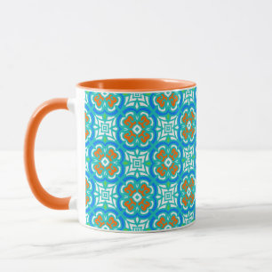 Caneca Padrão étnico teal