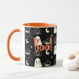 Caneca Padrão Fantasma Bonito do Halloween Boo