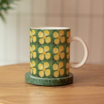 Padrão Floral Amarelo Celandina Papoila