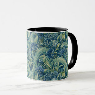 Caneca Padrão floral Blue Iris de William Morris vintage