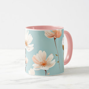 Caneca Padrão floral bonito do Pastel, gerado pela IA,
