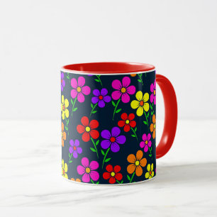 Caneca Padrão Floral Colorido