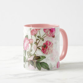 Caneca Padrão Floral da Mug Flor Rosa