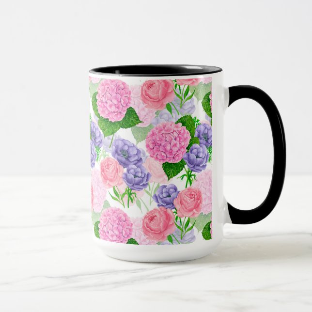 Caneca Padrão floral de aquarela (Direita)
