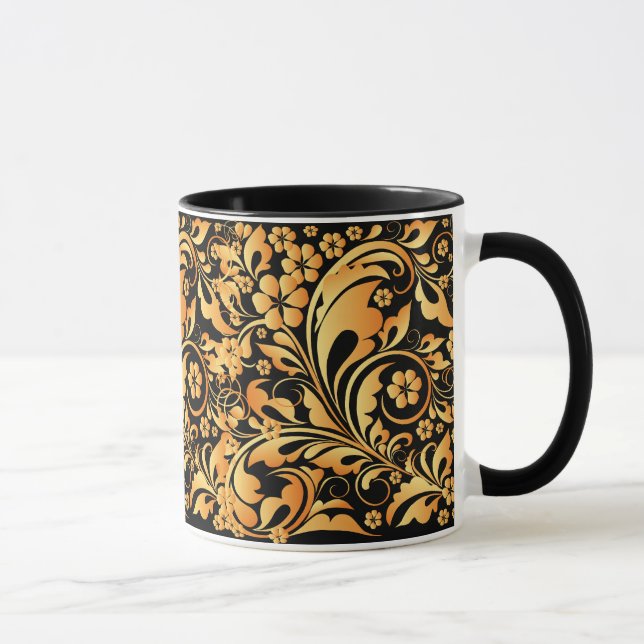 Caneca padrão floral de ouro (Direita)