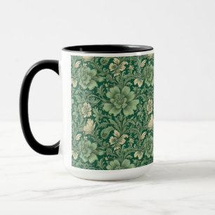 Caneca Padrão Floral de Sage Green Vintage