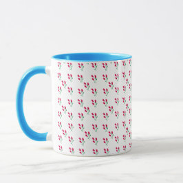Caneca Padrão Floral de Tulipa Rosa Mínimo