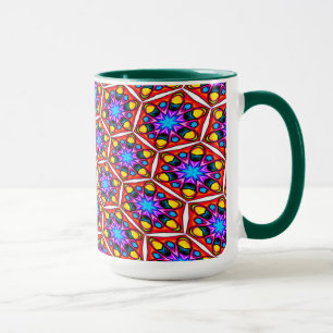 Caneca Padrão Floral Elegante Abstrato